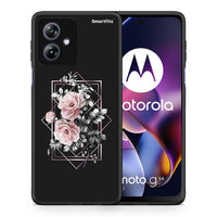 Thumbnail for Θήκη Motorola Moto G54 Frame Flower από τη Smartfits με σχέδιο στο πίσω μέρος και μαύρο περίβλημα | Motorola Moto G54 Frame Flower case with colorful back and black bezels