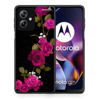 Thumbnail for Θήκη Motorola Moto G54 Red Roses Flower από τη Smartfits με σχέδιο στο πίσω μέρος και μαύρο περίβλημα | Motorola Moto G54 Red Roses Flower case with colorful back and black bezels