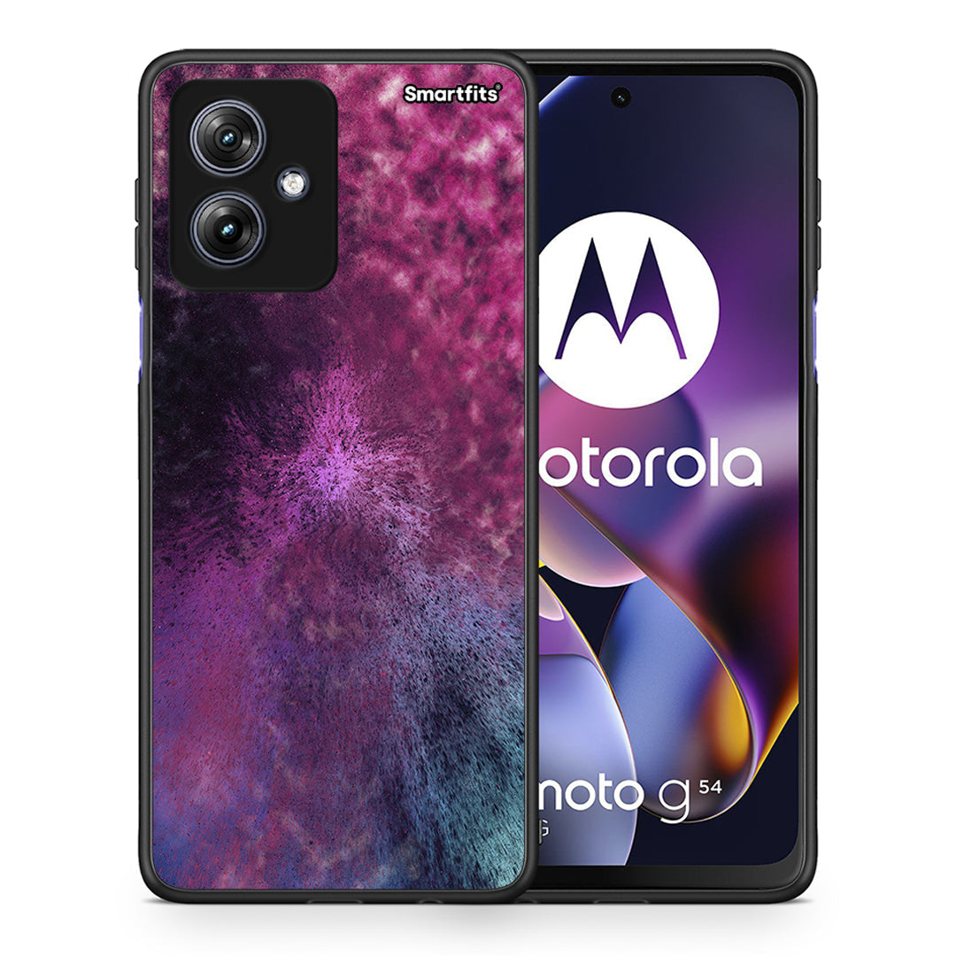 Θήκη Motorola Moto G54 Aurora Galaxy από τη Smartfits με σχέδιο στο πίσω μέρος και μαύρο περίβλημα | Motorola Moto G54 Aurora Galaxy case with colorful back and black bezels