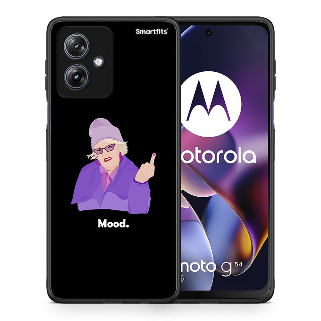 Θήκη Motorola Moto G54 Grandma Mood Black από τη Smartfits με σχέδιο στο πίσω μέρος και μαύρο περίβλημα | Motorola Moto G54 Grandma Mood Black case with colorful back and black bezels