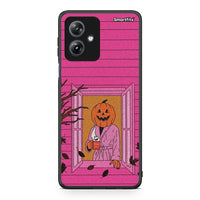 Thumbnail for Motorola Moto G54 Halloween Pumpkin Lady Θήκη από τη Smartfits με σχέδιο στο πίσω μέρος και μαύρο περίβλημα | Smartphone case with colorful back and black bezels by Smartfits