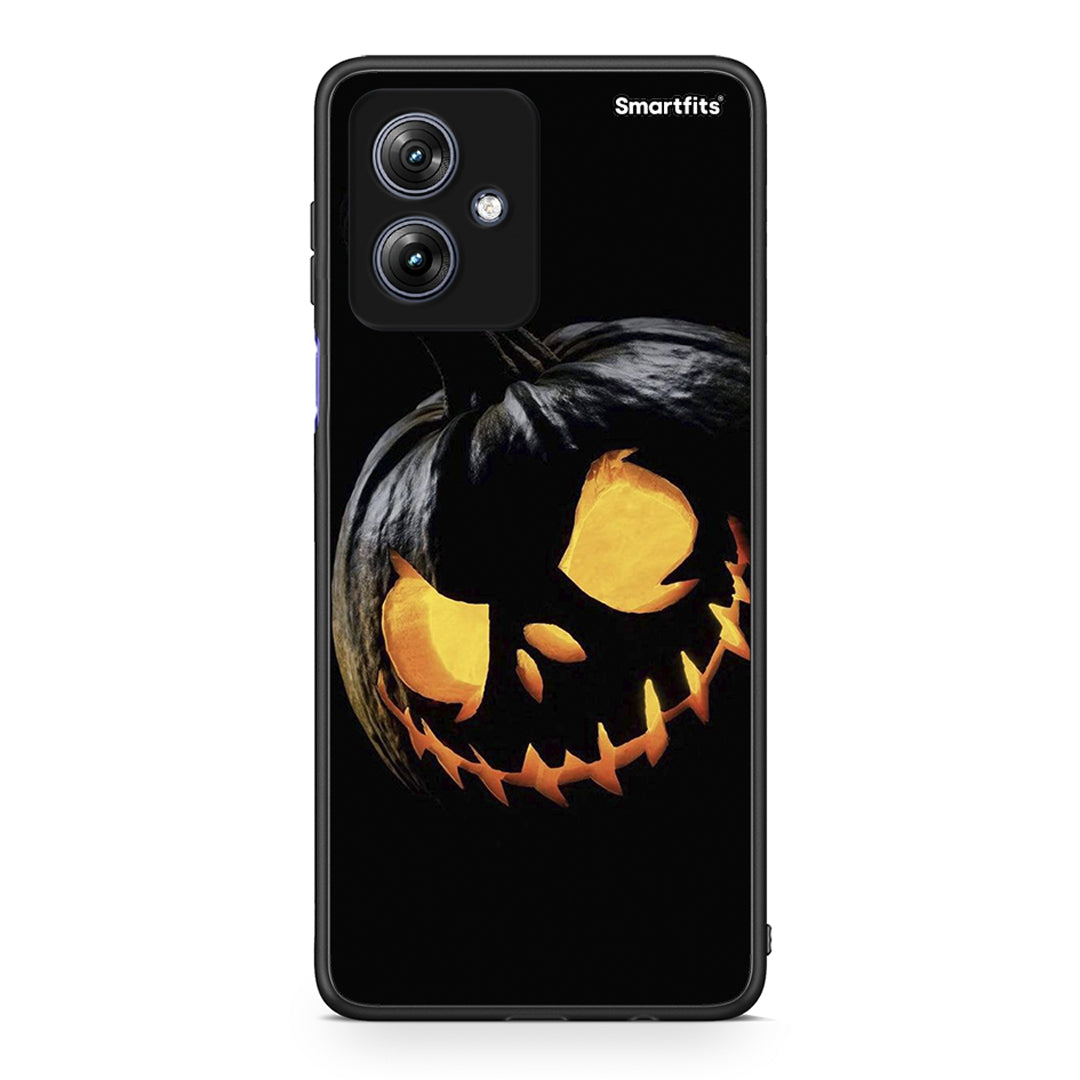 Motorola Moto G54 Halloween Scary Pumpkin Θήκη από τη Smartfits με σχέδιο στο πίσω μέρος και μαύρο περίβλημα | Smartphone case with colorful back and black bezels by Smartfits