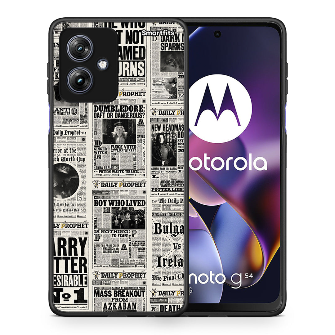 Θήκη Motorola Moto G54 Harry Paper από τη Smartfits με σχέδιο στο πίσω μέρος και μαύρο περίβλημα | Motorola Moto G54 Harry Paper case with colorful back and black bezels