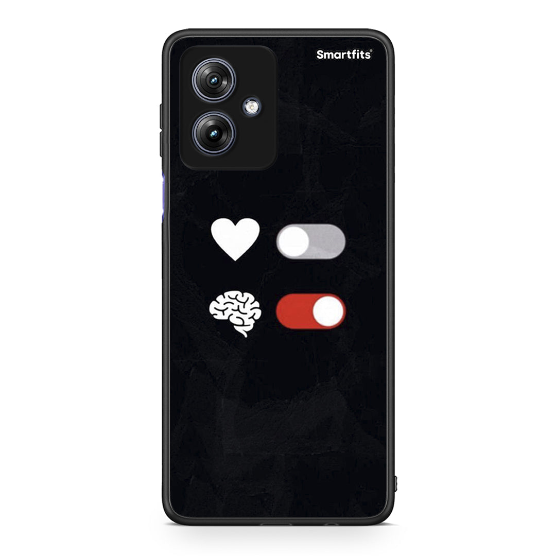 Motorola Moto G54 Heart Vs Brain Θήκη Αγίου Βαλεντίνου από τη Smartfits με σχέδιο στο πίσω μέρος και μαύρο περίβλημα | Smartphone case with colorful back and black bezels by Smartfits