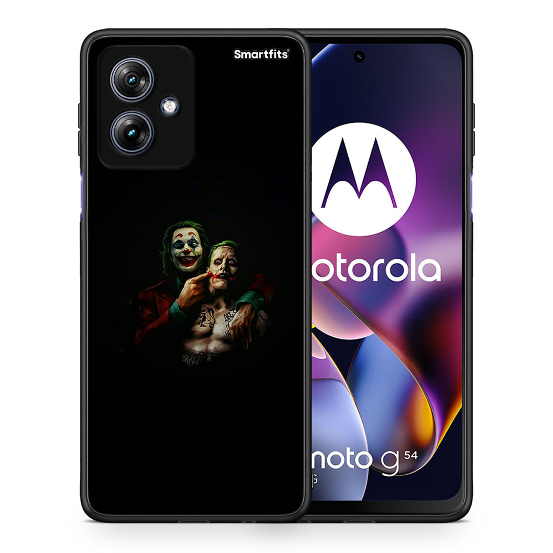 Θήκη Motorola Moto G54 Clown Hero από τη Smartfits με σχέδιο στο πίσω μέρος και μαύρο περίβλημα | Motorola Moto G54 Clown Hero case with colorful back and black bezels