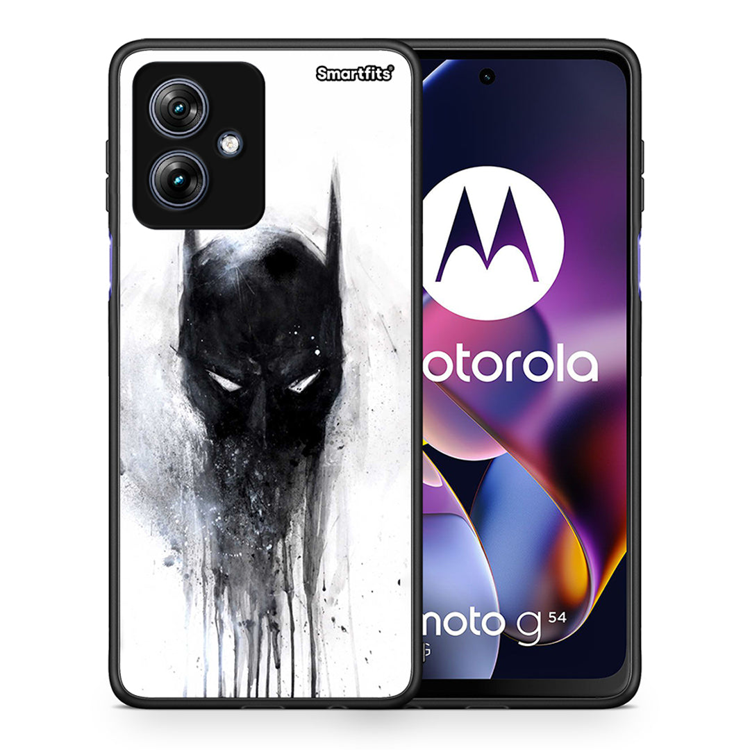 Θήκη Motorola Moto G54 Paint Bat Hero από τη Smartfits με σχέδιο στο πίσω μέρος και μαύρο περίβλημα | Motorola Moto G54 Paint Bat Hero case with colorful back and black bezels