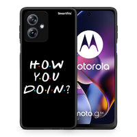 Thumbnail for Θήκη Motorola Moto G54 How You Doin από τη Smartfits με σχέδιο στο πίσω μέρος και μαύρο περίβλημα | Motorola Moto G54 How You Doin case with colorful back and black bezels