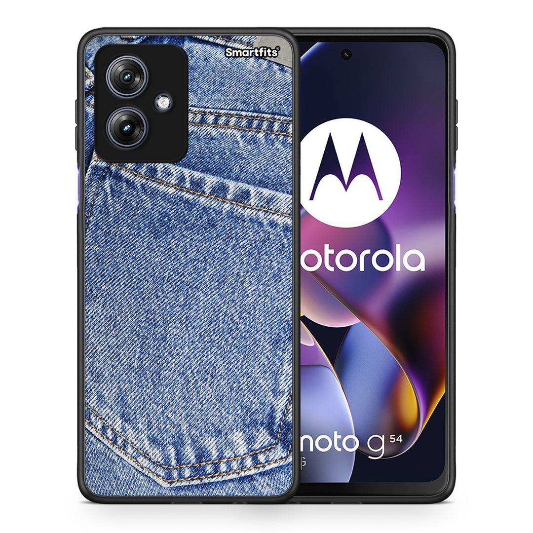 Θήκη Motorola Moto G54 Jeans Pocket από τη Smartfits με σχέδιο στο πίσω μέρος και μαύρο περίβλημα | Motorola Moto G54 Jeans Pocket case with colorful back and black bezels