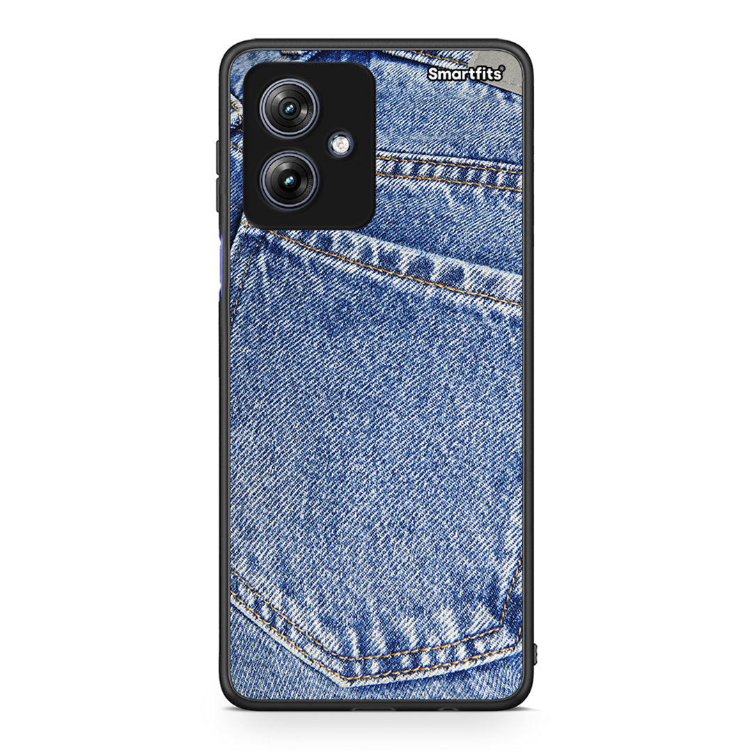 Motorola Moto G54 Jeans Pocket θήκη από τη Smartfits με σχέδιο στο πίσω μέρος και μαύρο περίβλημα | Smartphone case with colorful back and black bezels by Smartfits