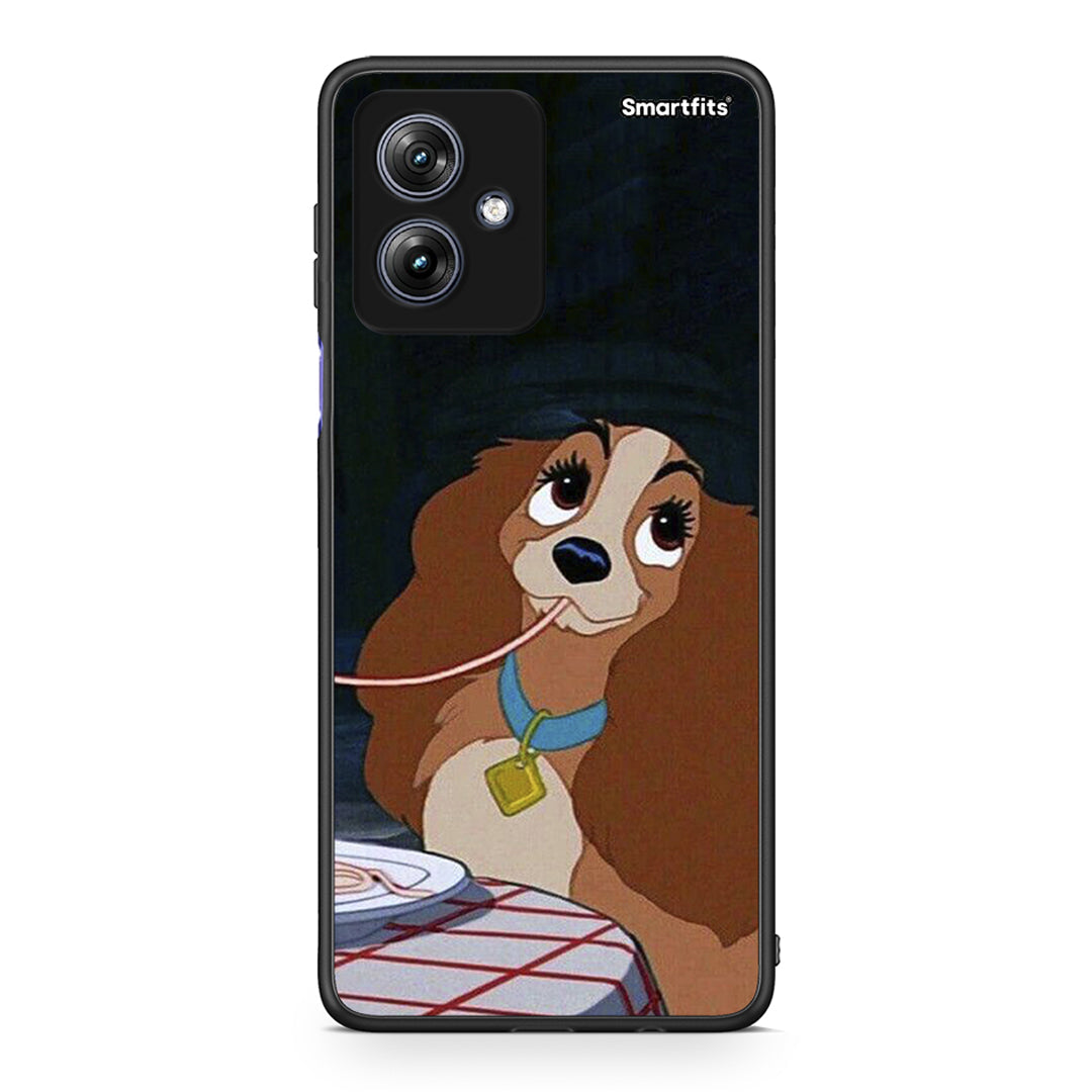 Motorola Moto G54 Lady And Tramp 2 Θήκη Αγίου Βαλεντίνου από τη Smartfits με σχέδιο στο πίσω μέρος και μαύρο περίβλημα | Smartphone case with colorful back and black bezels by Smartfits