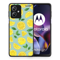 Thumbnail for Θήκη Motorola Moto G54 Lemons από τη Smartfits με σχέδιο στο πίσω μέρος και μαύρο περίβλημα | Motorola Moto G54 Lemons case with colorful back and black bezels