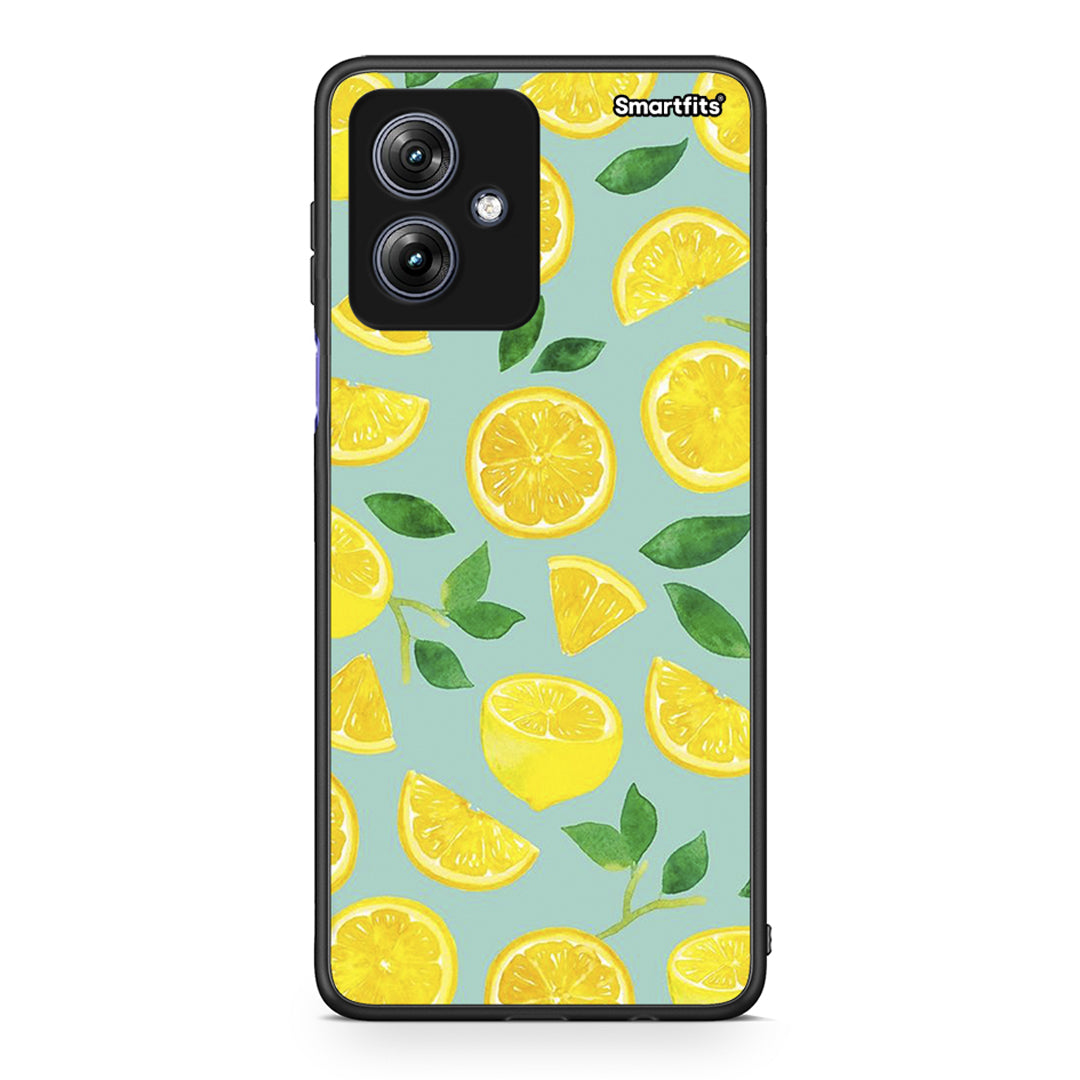Motorola Moto G54 Lemons θήκη από τη Smartfits με σχέδιο στο πίσω μέρος και μαύρο περίβλημα | Smartphone case with colorful back and black bezels by Smartfits