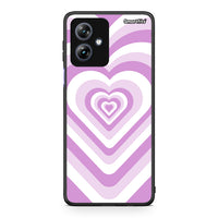 Thumbnail for Motorola Moto G54 Lilac Hearts θήκη από τη Smartfits με σχέδιο στο πίσω μέρος και μαύρο περίβλημα | Smartphone case with colorful back and black bezels by Smartfits