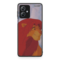 Thumbnail for Motorola Moto G54 Lion Love 1 Θήκη Αγίου Βαλεντίνου από τη Smartfits με σχέδιο στο πίσω μέρος και μαύρο περίβλημα | Smartphone case with colorful back and black bezels by Smartfits