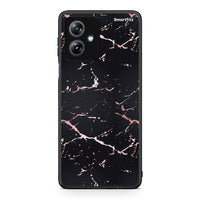 Thumbnail for 4 - Motorola Moto G54 Black Rosegold Marble case, cover, bumper