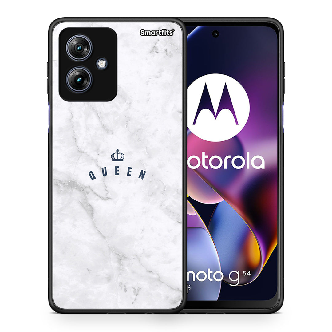 Θήκη Motorola Moto G54 Queen Marble από τη Smartfits με σχέδιο στο πίσω μέρος και μαύρο περίβλημα | Motorola Moto G54 Queen Marble case with colorful back and black bezels