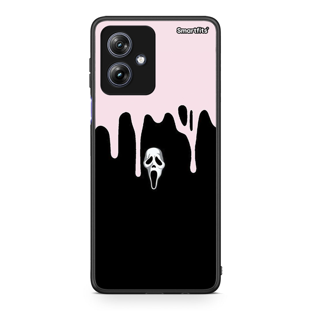 Motorola Moto G54 Melting Halloween Mask Θήκη από τη Smartfits με σχέδιο στο πίσω μέρος και μαύρο περίβλημα | Smartphone case with colorful back and black bezels by Smartfits