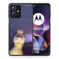 Thumbnail for Θήκη Motorola Moto G54 Meme Duck από τη Smartfits με σχέδιο στο πίσω μέρος και μαύρο περίβλημα | Motorola Moto G54 Meme Duck case with colorful back and black bezels