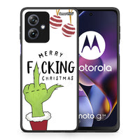 Thumbnail for Θήκη Motorola Moto G54 Merry F Xmas από τη Smartfits με σχέδιο στο πίσω μέρος και μαύρο περίβλημα | Motorola Moto G54 Merry F Xmas case with colorful back and black bezels