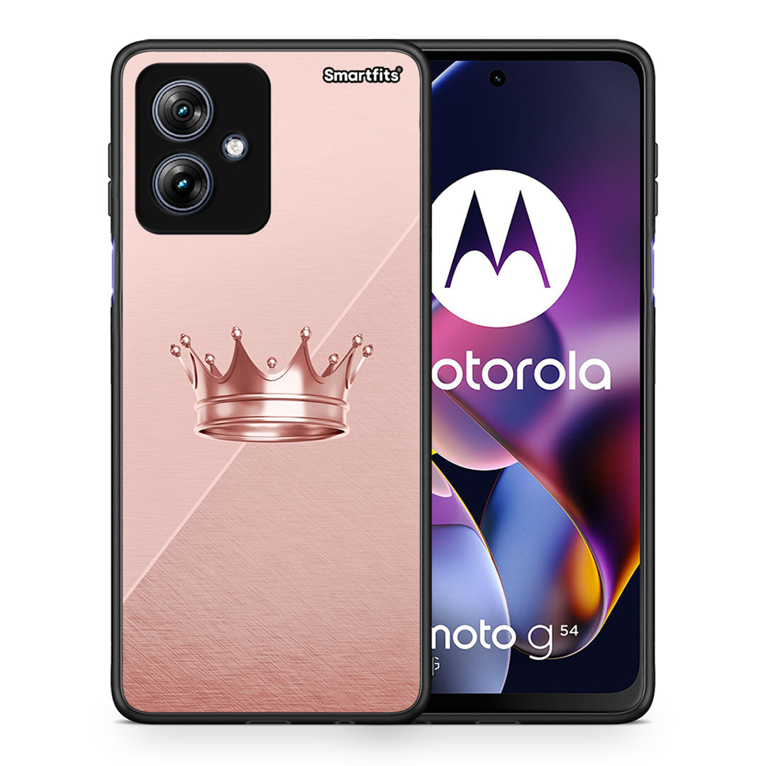 Θήκη Motorola Moto G54 Crown Minimal από τη Smartfits με σχέδιο στο πίσω μέρος και μαύρο περίβλημα | Motorola Moto G54 Crown Minimal case with colorful back and black bezels
