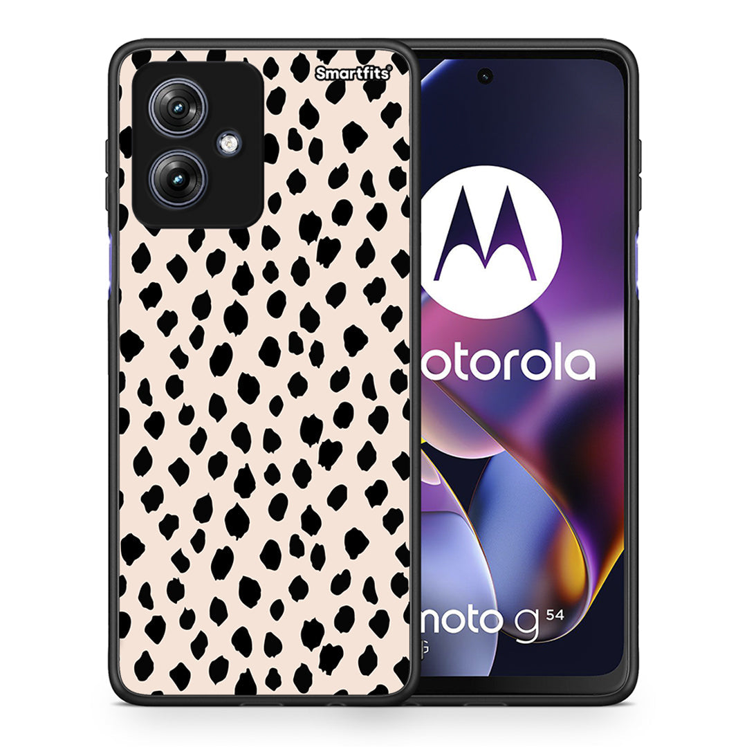 Θήκη Motorola Moto G54 New Polka Dots από τη Smartfits με σχέδιο στο πίσω μέρος και μαύρο περίβλημα | Motorola Moto G54 New Polka Dots case with colorful back and black bezels