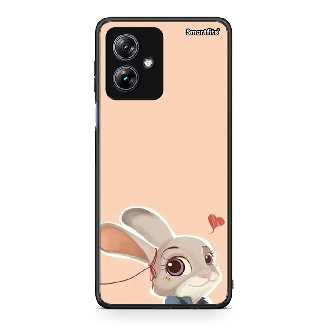 Motorola Moto G54 Nick Wilde And Judy Hopps Love 2 θήκη από τη Smartfits με σχέδιο στο πίσω μέρος και μαύρο περίβλημα | Smartphone case with colorful back and black bezels by Smartfits