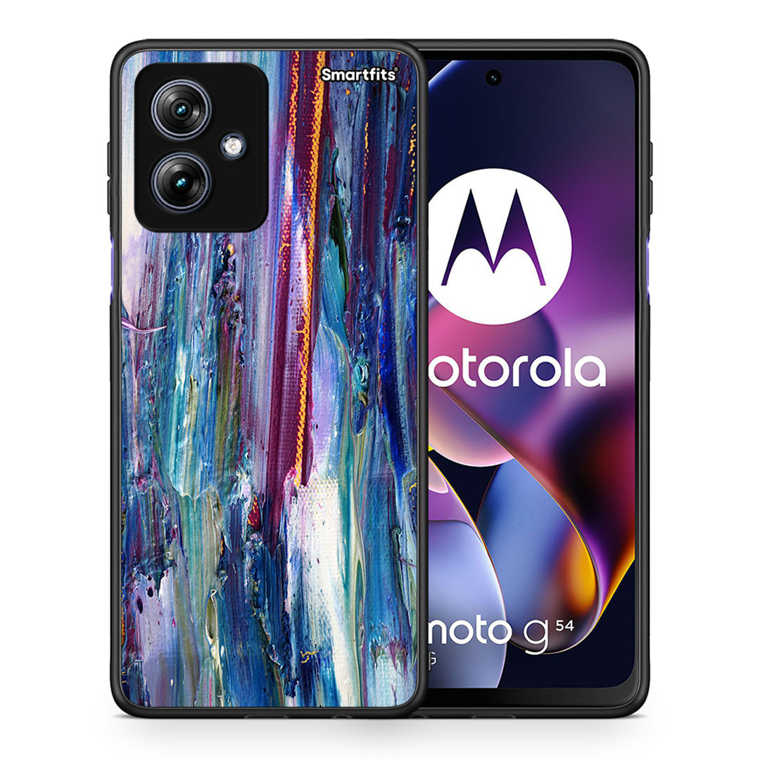 Θήκη Motorola Moto G54 Winter Paint από τη Smartfits με σχέδιο στο πίσω μέρος και μαύρο περίβλημα | Motorola Moto G54 Winter Paint case with colorful back and black bezels