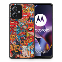 Thumbnail for Θήκη Motorola Moto G54 PopArt OMG από τη Smartfits με σχέδιο στο πίσω μέρος και μαύρο περίβλημα | Motorola Moto G54 PopArt OMG case with colorful back and black bezels