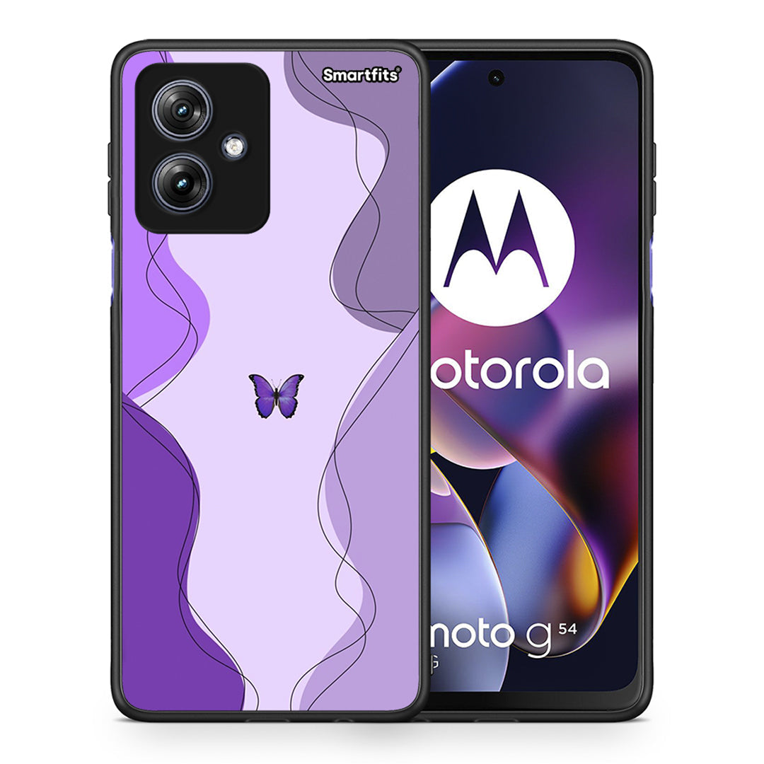 Purple Mariposa - Motorola Moto G54 θήκη