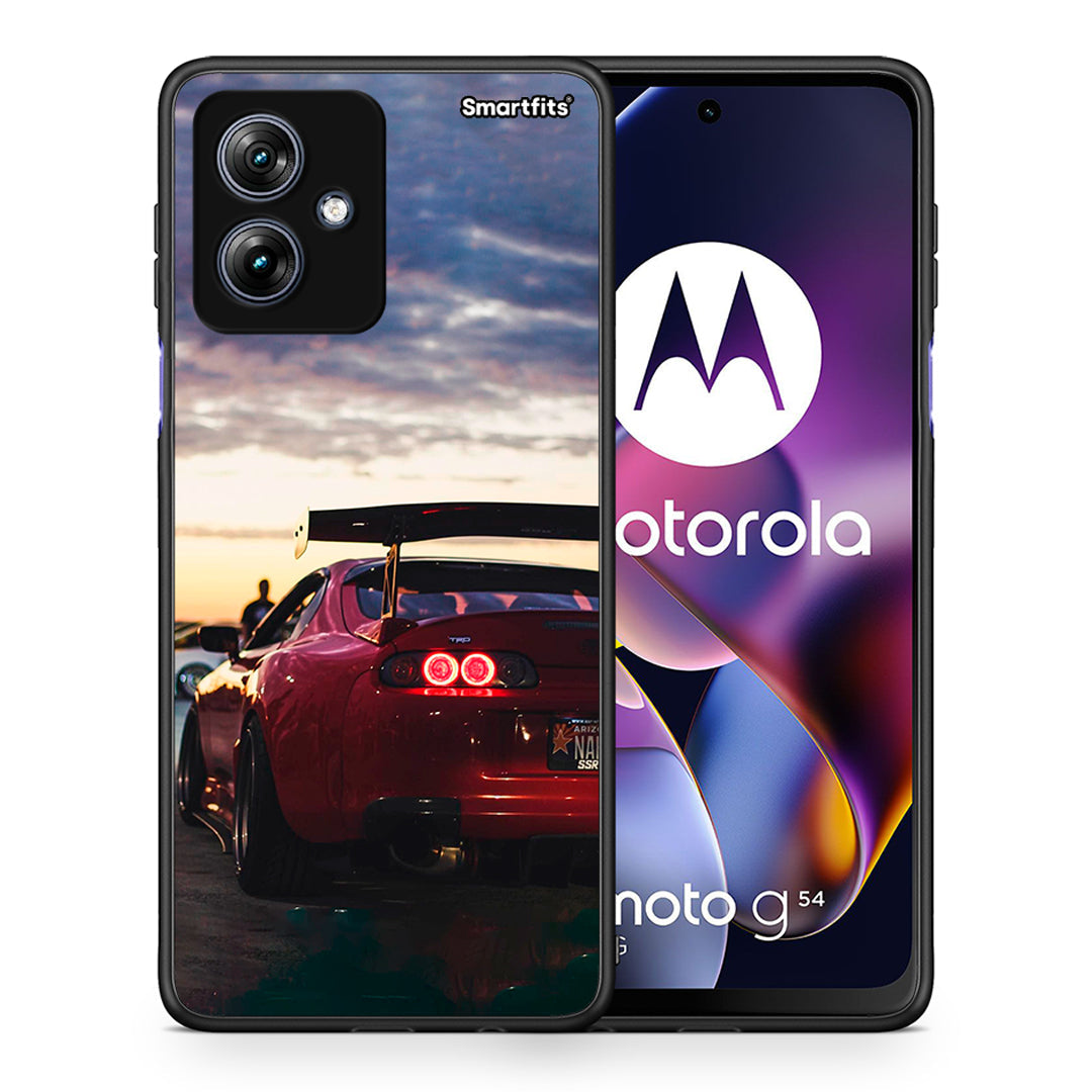 Θήκη Motorola Moto G54 Racing Supra από τη Smartfits με σχέδιο στο πίσω μέρος και μαύρο περίβλημα | Motorola Moto G54 Racing Supra case with colorful back and black bezels
