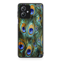 Thumbnail for Motorola Moto G54 Real Peacock Feathers θήκη από τη Smartfits με σχέδιο στο πίσω μέρος και μαύρο περίβλημα | Smartphone case with colorful back and black bezels by Smartfits