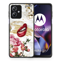 Thumbnail for Θήκη Motorola Moto G54 Red Lips από τη Smartfits με σχέδιο στο πίσω μέρος και μαύρο περίβλημα | Motorola Moto G54 Red Lips case with colorful back and black bezels
