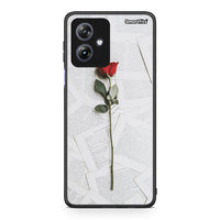 Thumbnail for Motorola Moto G54 Red Rose θήκη από τη Smartfits με σχέδιο στο πίσω μέρος και μαύρο περίβλημα | Smartphone case with colorful back and black bezels by Smartfits