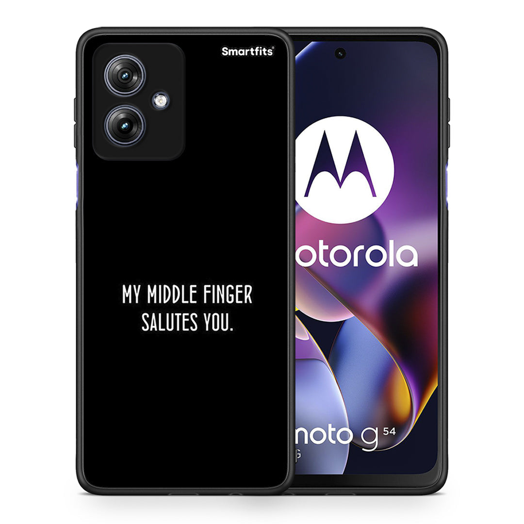 Θήκη Motorola Moto G54 Salute από τη Smartfits με σχέδιο στο πίσω μέρος και μαύρο περίβλημα | Motorola Moto G54 Salute case with colorful back and black bezels