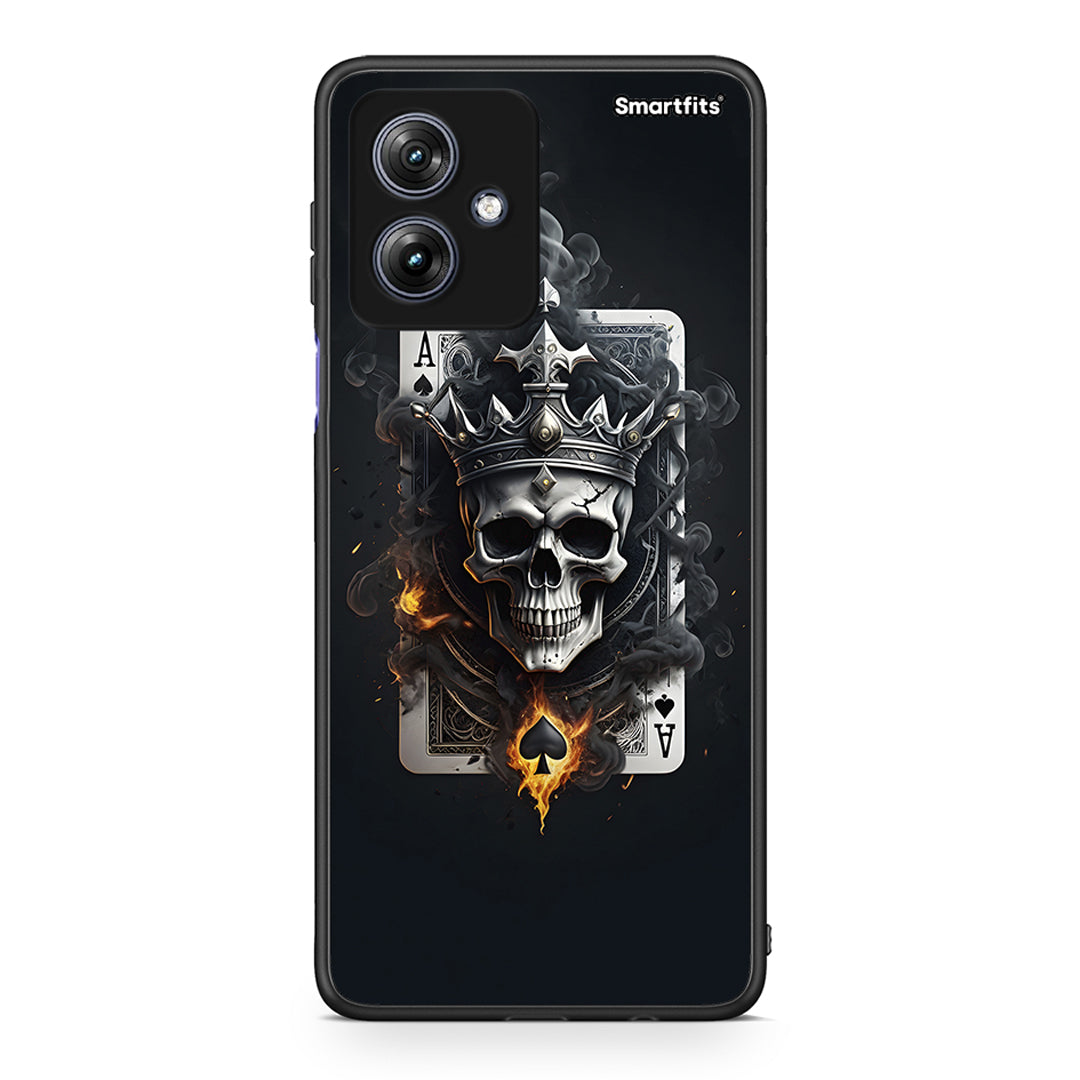 Motorola Moto G54 Skull King Ace θήκη από τη Smartfits με σχέδιο στο πίσω μέρος και μαύρο περίβλημα | Smartphone case with colorful back and black bezels by Smartfits