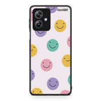 Thumbnail for Motorola Moto G54 Smiley Faces θήκη από τη Smartfits με σχέδιο στο πίσω μέρος και μαύρο περίβλημα | Smartphone case with colorful back and black bezels by Smartfits