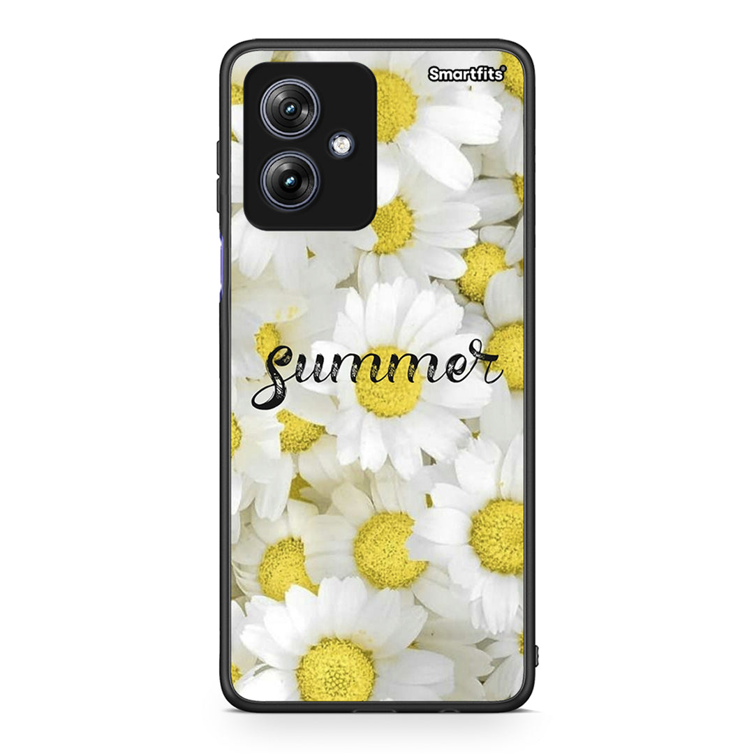 Motorola Moto G54 Summer Daisies Θήκη από τη Smartfits με σχέδιο στο πίσω μέρος και μαύρο περίβλημα | Smartphone case with colorful back and black bezels by Smartfits