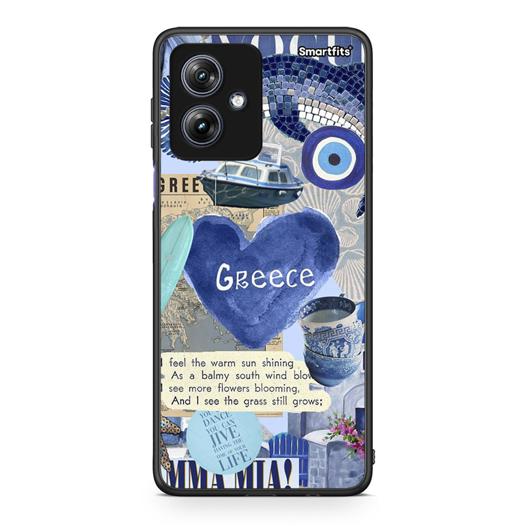 Motorola Moto G54 Summer In Greece Θήκη από τη Smartfits με σχέδιο στο πίσω μέρος και μαύρο περίβλημα | Smartphone case with colorful back and black bezels by Smartfits