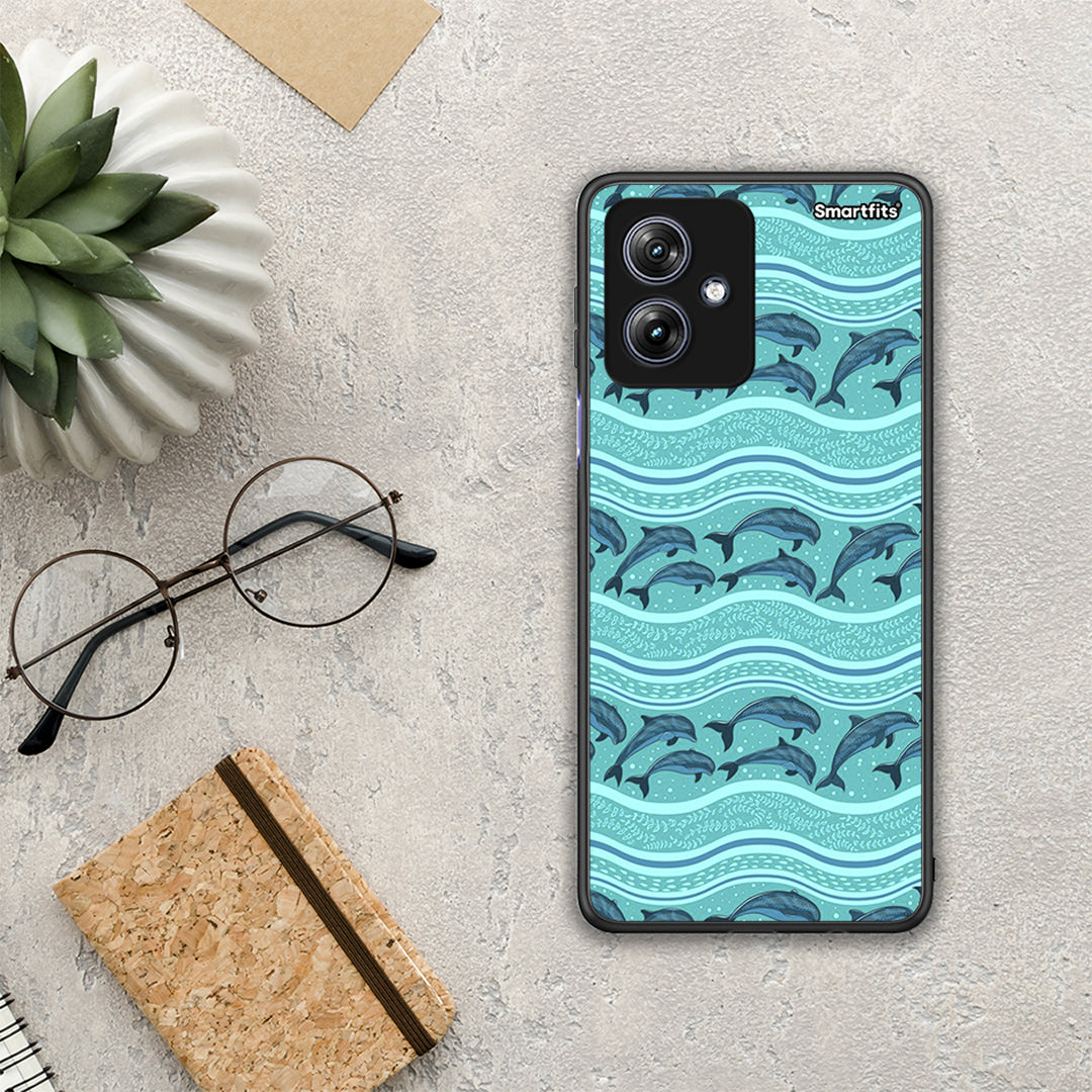 Swimming Dolphins - Motorola Moto G54 θήκη