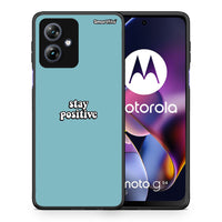 Thumbnail for Θήκη Motorola Moto G54 Positive Text από τη Smartfits με σχέδιο στο πίσω μέρος και μαύρο περίβλημα | Motorola Moto G54 Positive Text case with colorful back and black bezels