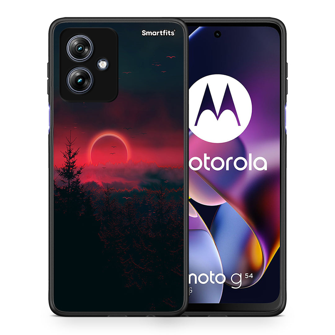 Θήκη Motorola Moto G54 Sunset Tropic από τη Smartfits με σχέδιο στο πίσω μέρος και μαύρο περίβλημα | Motorola Moto G54 Sunset Tropic case with colorful back and black bezels