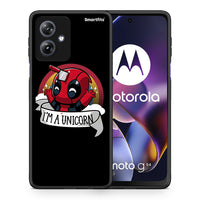 Thumbnail for Θήκη Motorola Moto G54 Unicorn Deadpool από τη Smartfits με σχέδιο στο πίσω μέρος και μαύρο περίβλημα | Motorola Moto G54 Unicorn Deadpool case with colorful back and black bezels