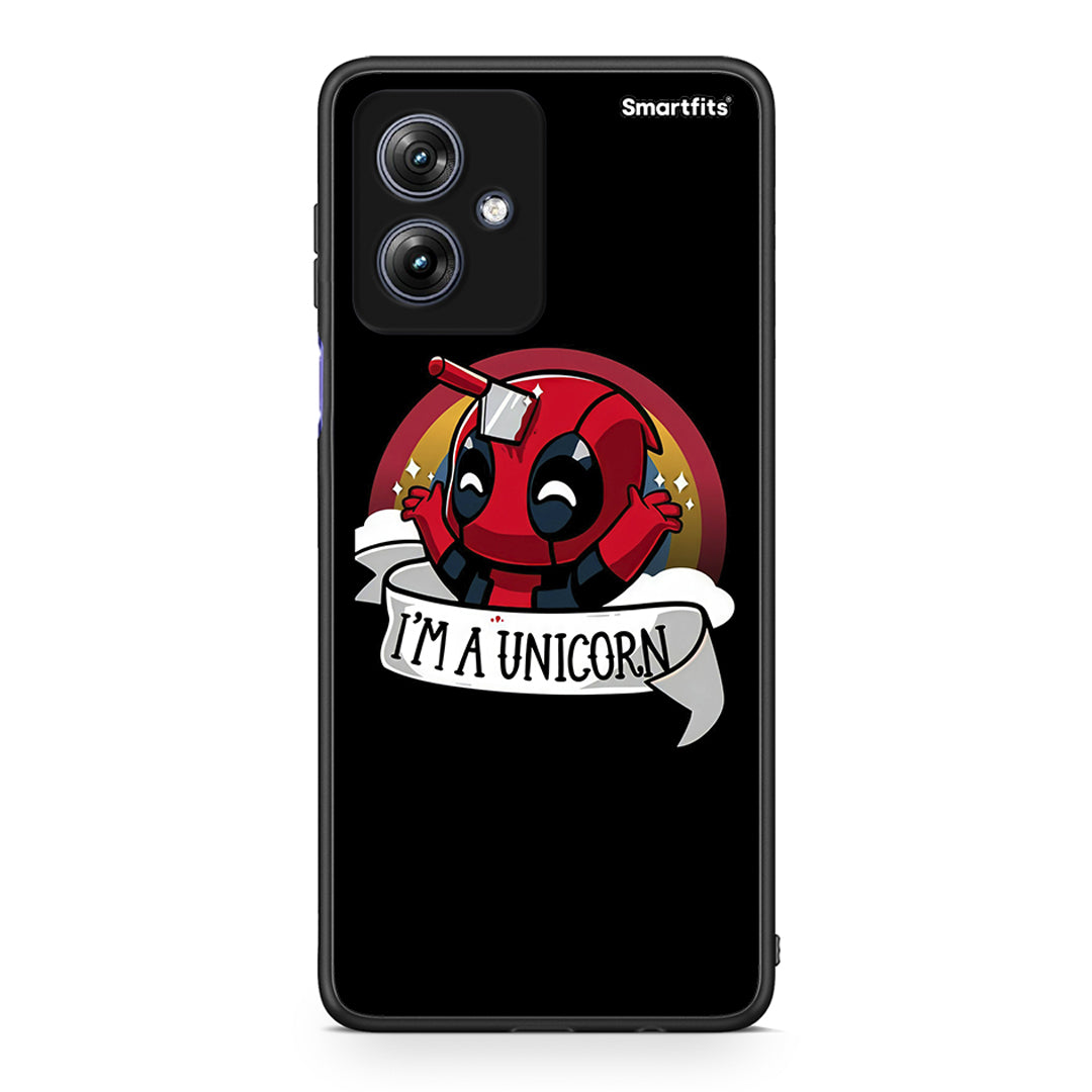 Motorola Moto G54 Unicorn Deadpool θήκη από τη Smartfits με σχέδιο στο πίσω μέρος και μαύρο περίβλημα | Smartphone case with colorful back and black bezels by Smartfits