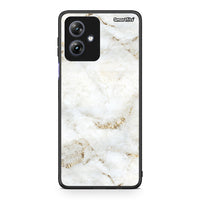 Thumbnail for Motorola Moto G54 White Gold Marble θήκη από τη Smartfits με σχέδιο στο πίσω μέρος και μαύρο περίβλημα | Smartphone case with colorful back and black bezels by Smartfits