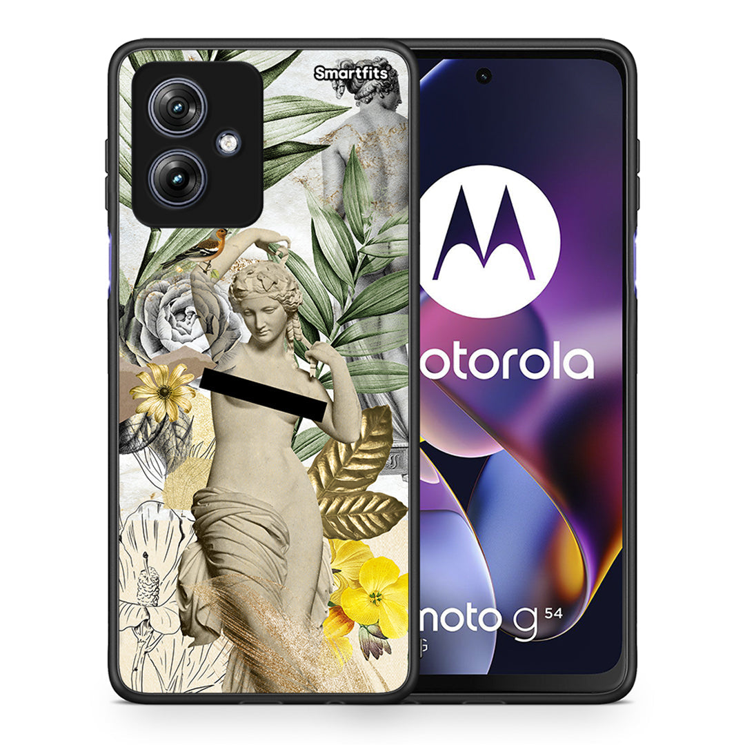 Θήκη Motorola Moto G54 Woman Statue από τη Smartfits με σχέδιο στο πίσω μέρος και μαύρο περίβλημα | Motorola Moto G54 Woman Statue case with colorful back and black bezels
