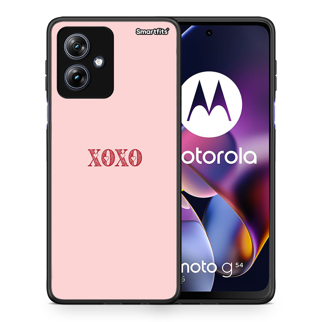 Θήκη Motorola Moto G54 XOXO Love από τη Smartfits με σχέδιο στο πίσω μέρος και μαύρο περίβλημα | Motorola Moto G54 XOXO Love case with colorful back and black bezels