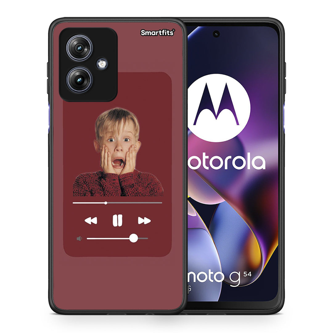 Θήκη Motorola Moto G54 Xmas Alone Music από τη Smartfits με σχέδιο στο πίσω μέρος και μαύρο περίβλημα | Motorola Moto G54 Xmas Alone Music case with colorful back and black bezels