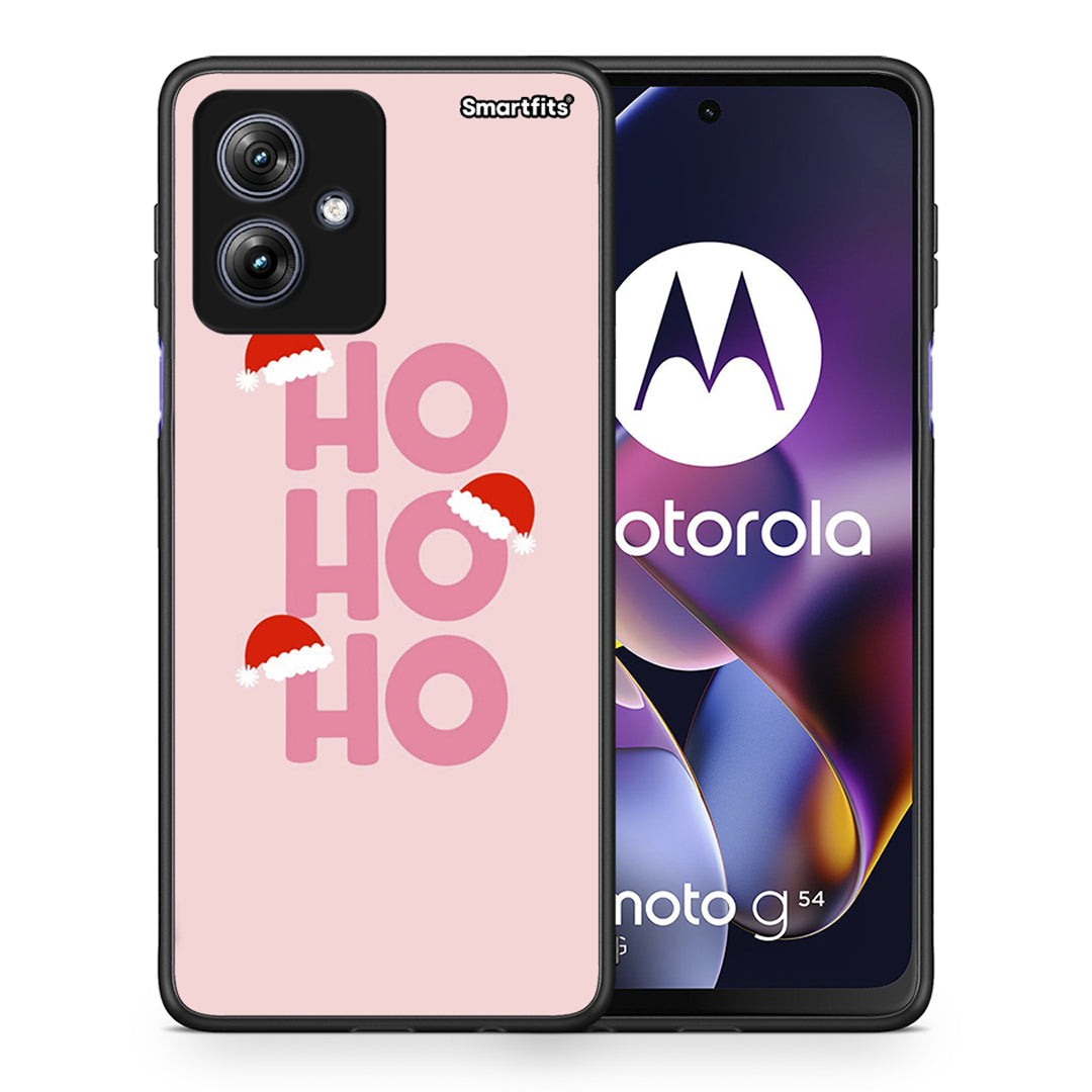 Θήκη Motorola Moto G54 Xmas Ho Ho Ho από τη Smartfits με σχέδιο στο πίσω μέρος και μαύρο περίβλημα | Motorola Moto G54 Xmas Ho Ho Ho case with colorful back and black bezels