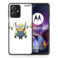 Thumbnail for Θήκη Motorola Moto G54 Xmas Minion Lights από τη Smartfits με σχέδιο στο πίσω μέρος και μαύρο περίβλημα | Motorola Moto G54 Xmas Minion Lights case with colorful back and black bezels