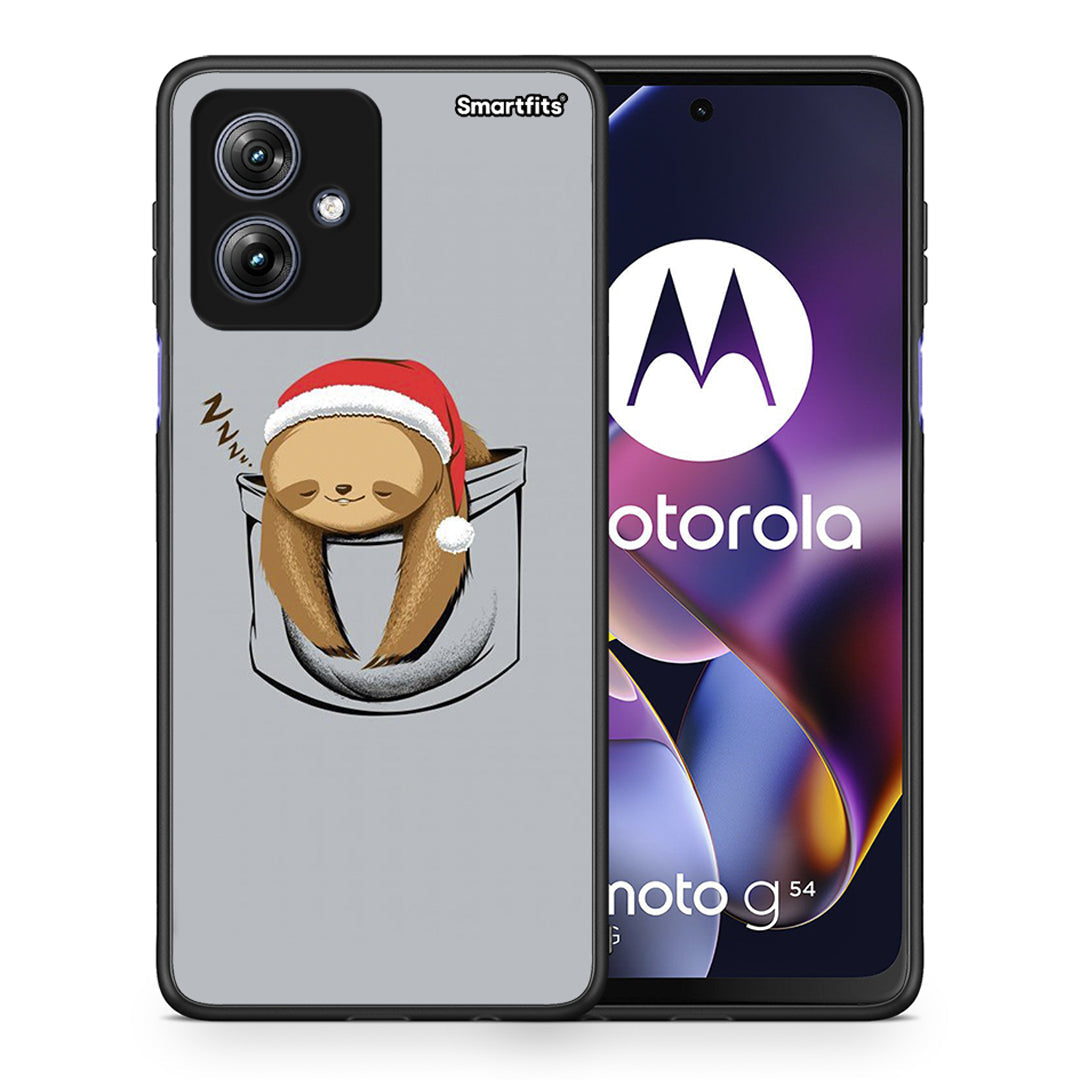 Θήκη Motorola Moto G54 Xmas Zzzz από τη Smartfits με σχέδιο στο πίσω μέρος και μαύρο περίβλημα | Motorola Moto G54 Xmas Zzzz case with colorful back and black bezels